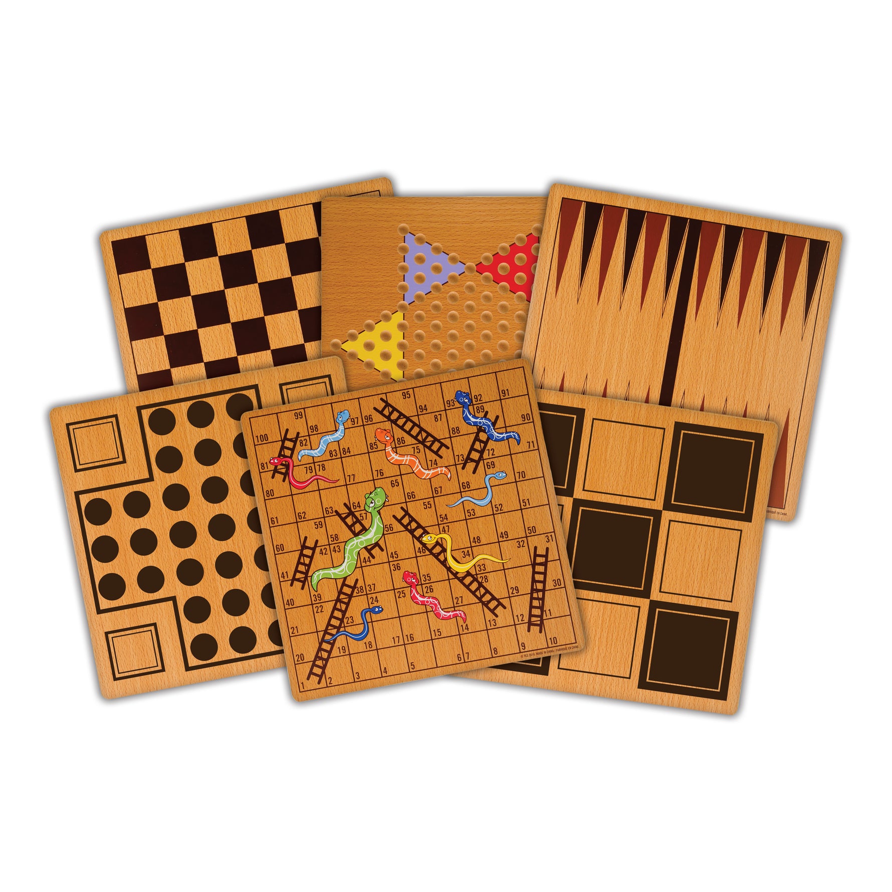 TCG 7-in-1 Solid Wood Games Multipack | Premium Family Game Gift Set UAE