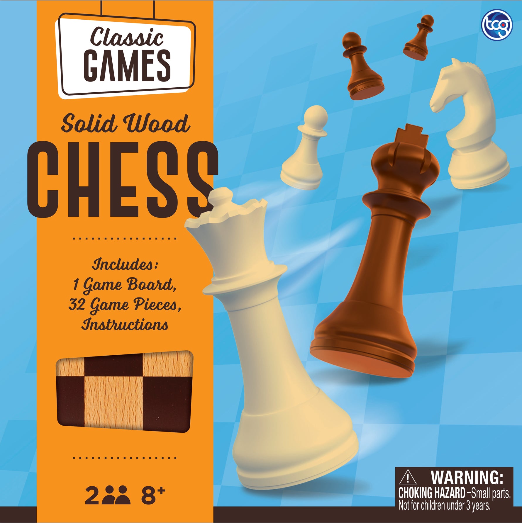 TCG Solid Wood Chess Set 10" | Premium Wooden Chess Board Game UAE