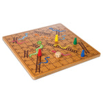 TCG Solid Wood Snakes & Ladders Board Game 10" | Premium Family Game UAE