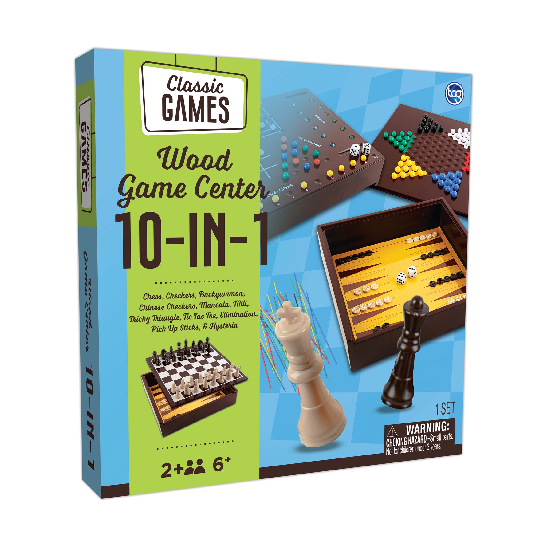 TCG 10-in-1 Solid Wood Game Center | Ultimate Family Board Game Set UAE