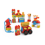 Bildo Blocks & Dough Fire Station – Creative Building & Dough Rescue Playset