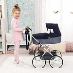 BAYER Baby Dolls Pram Set Classic – Grey | Deluxe Doll Stroller for Girls