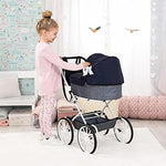 BAYER Baby Dolls Pram Set Classic – Grey | Deluxe Doll Stroller for Girls
