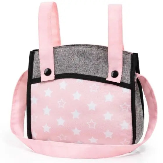 BAYER Baby Doll Pram Set XEO – Pink & Grey | Fits Dolls Up to 52cm