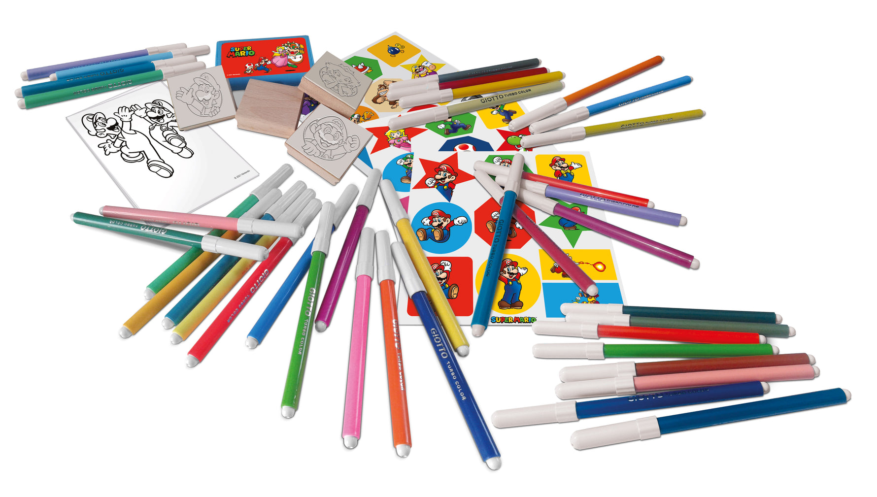 Super Mario 60-Piece Felt-Tip Pens Art Set for Kids