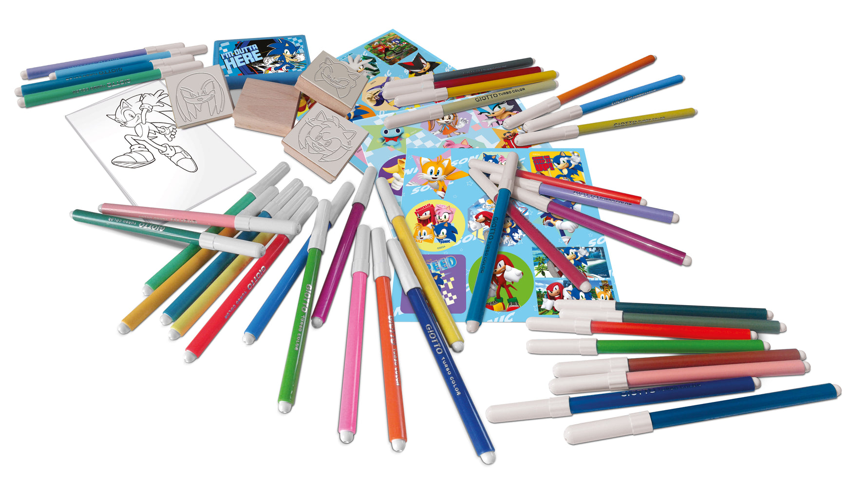 Sonic 60-Piece Felt-Tip Pens Art Set for Kids