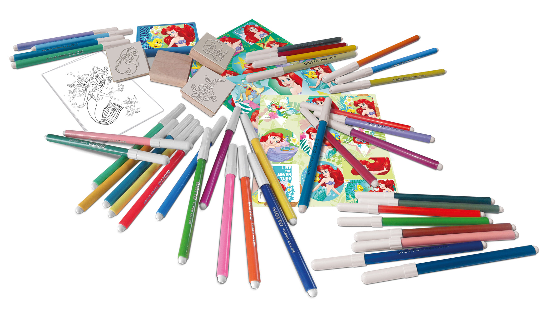 Disney Little Mermaid 60-Piece Felt-Tip Pens Art Set for Girls