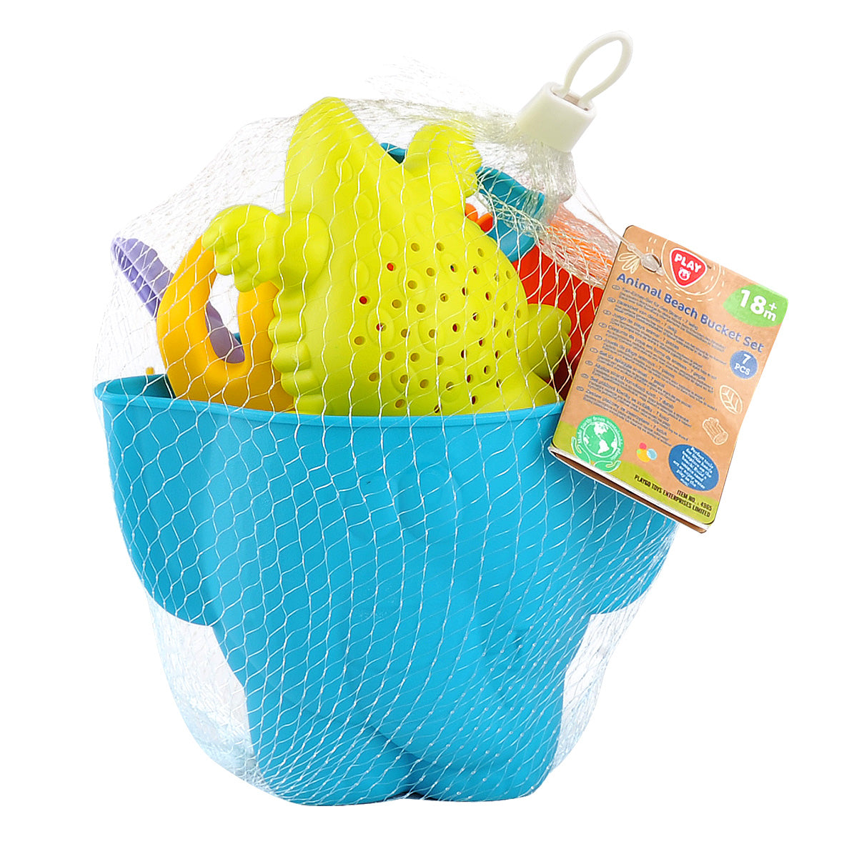 Play Go Animal Beach Bucket Set – 7-Piece Eco-Friendly Sand & Water Toy for Toddlers