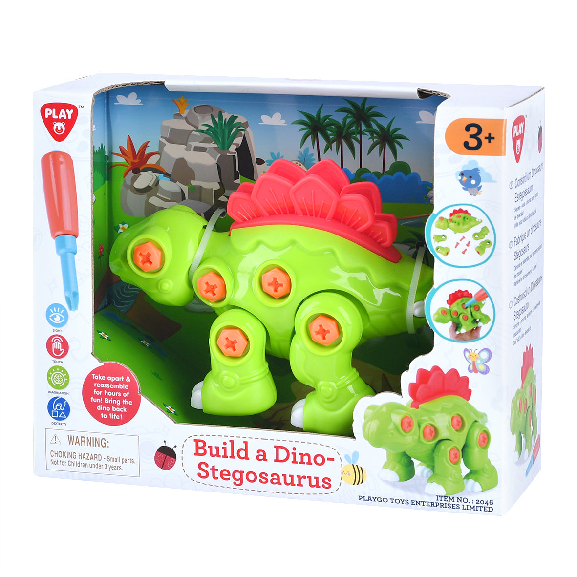 Play Go Build a Dino Stegosaurus – Construction & Dinosaur Toy for Toddlers