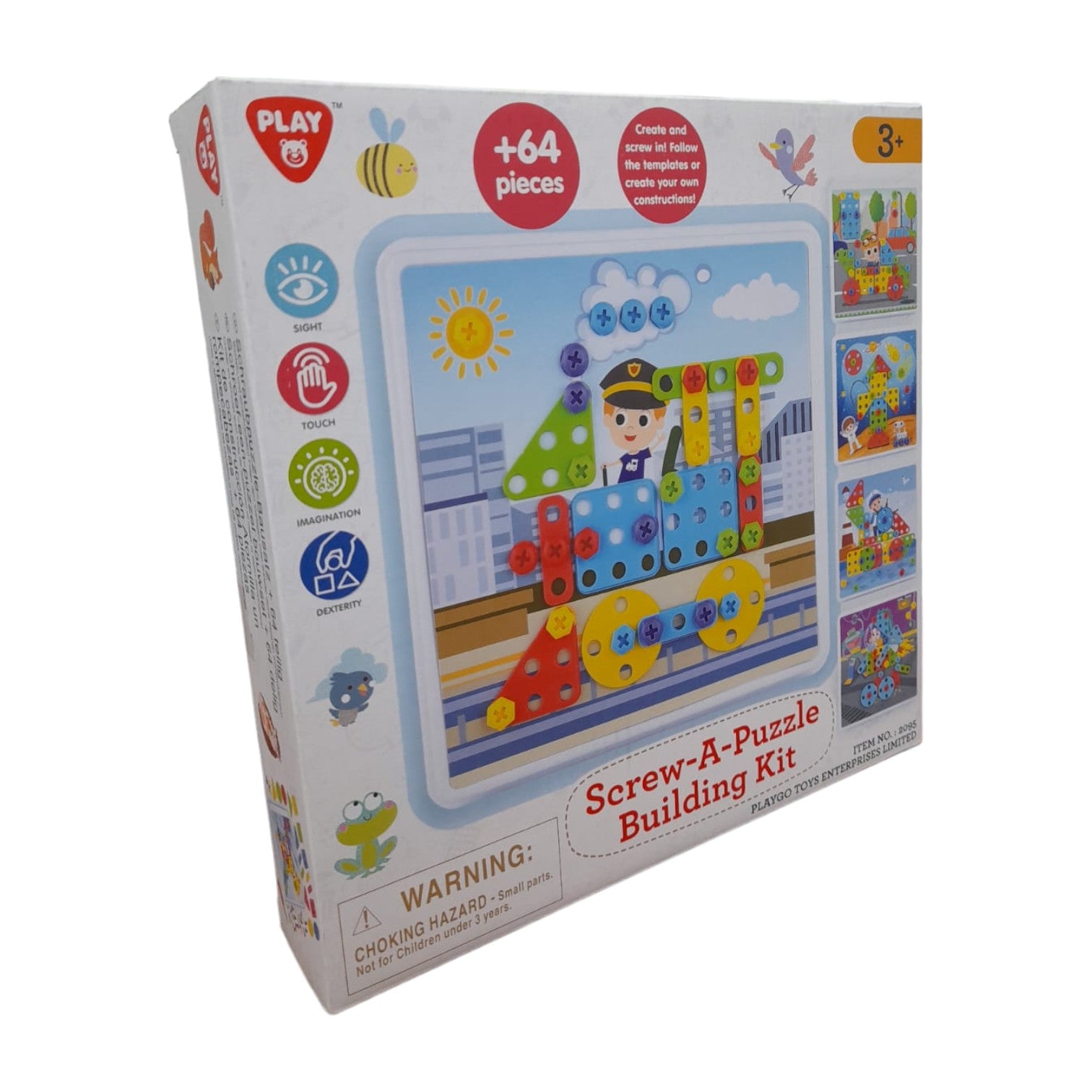 PLAY GO SCREW-A-PUZZLE BUILDING KIT - OVER 64 PCS