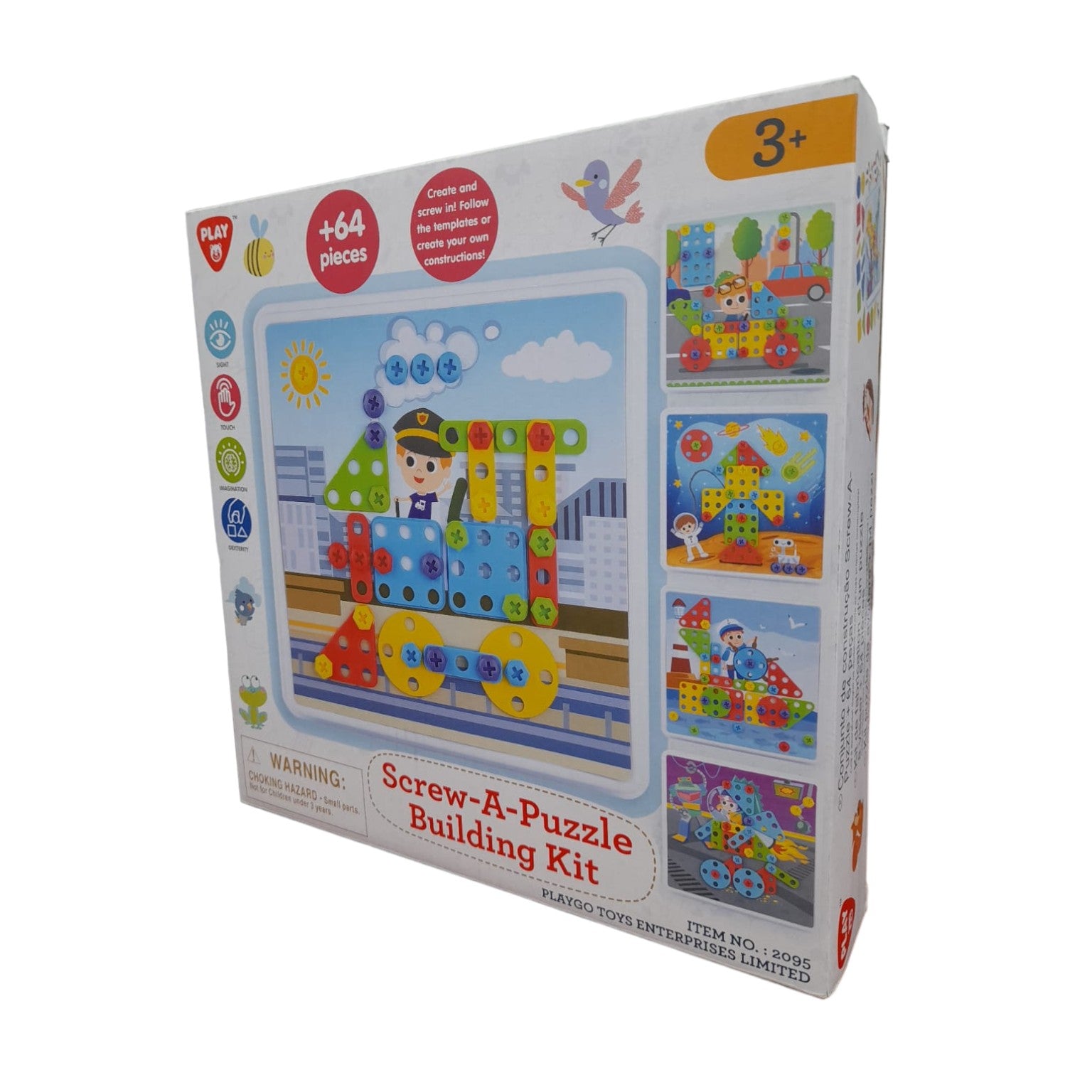 PLAY GO SCREW-A-PUZZLE BUILDING KIT - OVER 64 PCS
