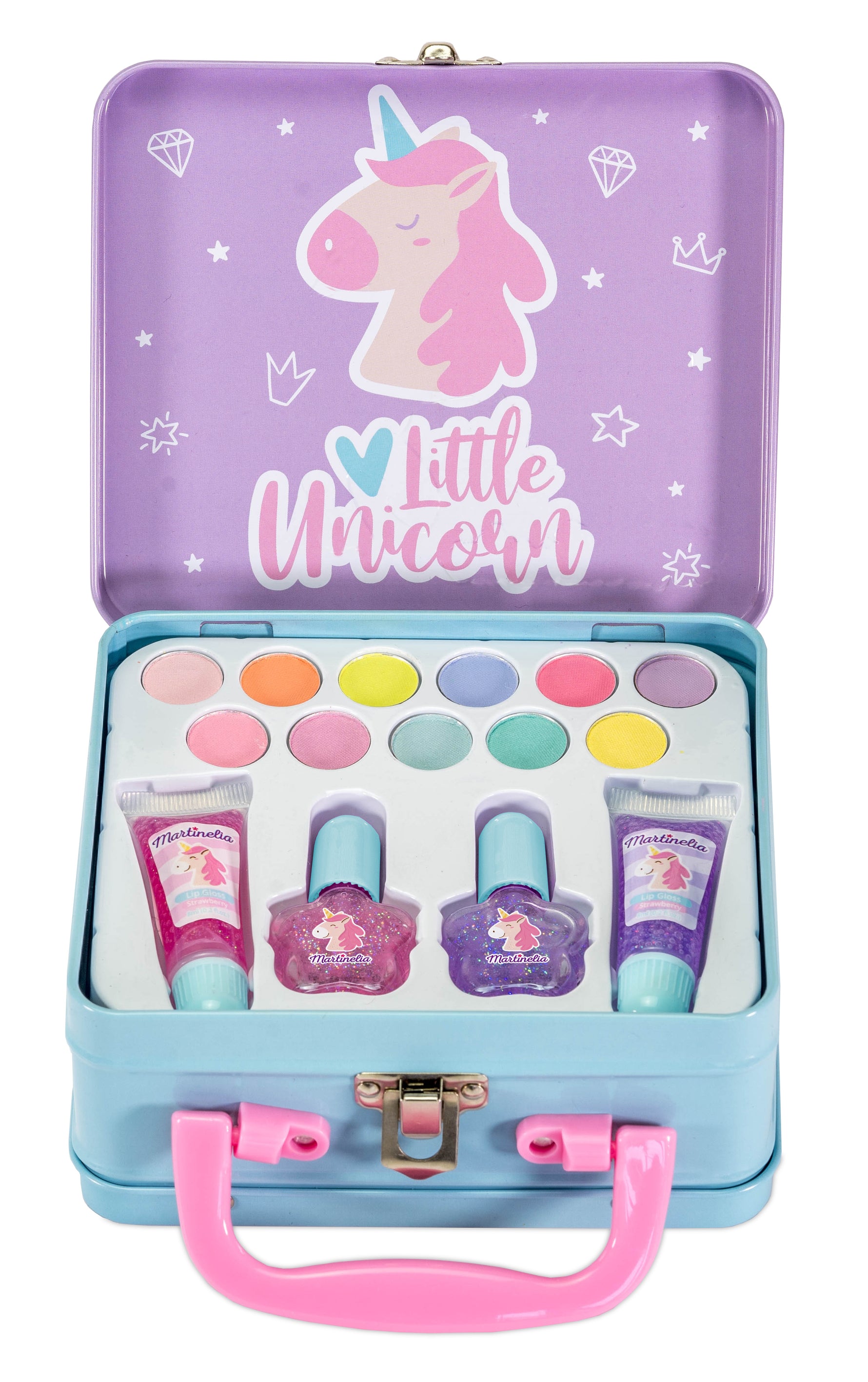 Martinelia Unicorn Medium Tin Makeup Case for Girls