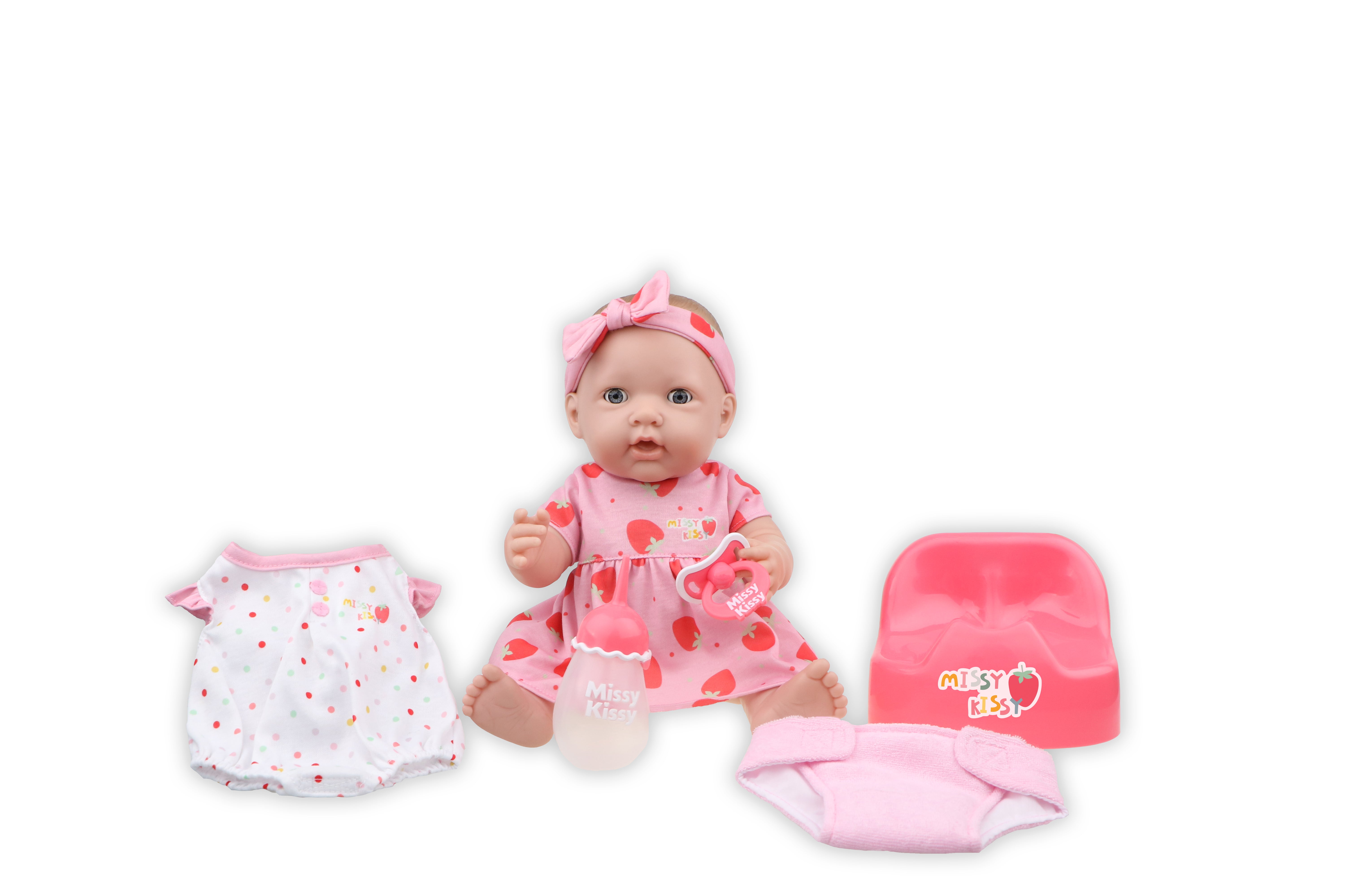 JC Toys 15" Missy Kissy Talking Baby Doll Gift Set for Girls