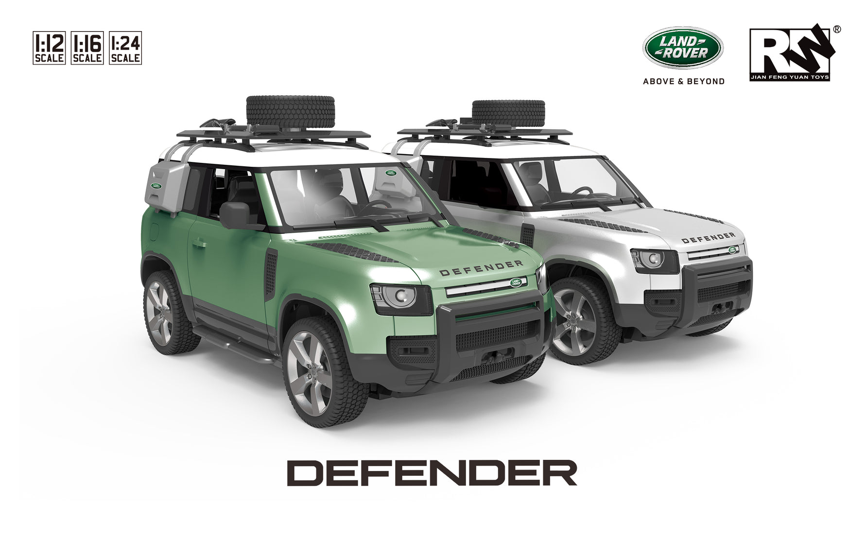 RW 1:12 DEFENDER ASSORTED ( GREEN AND SILVER)