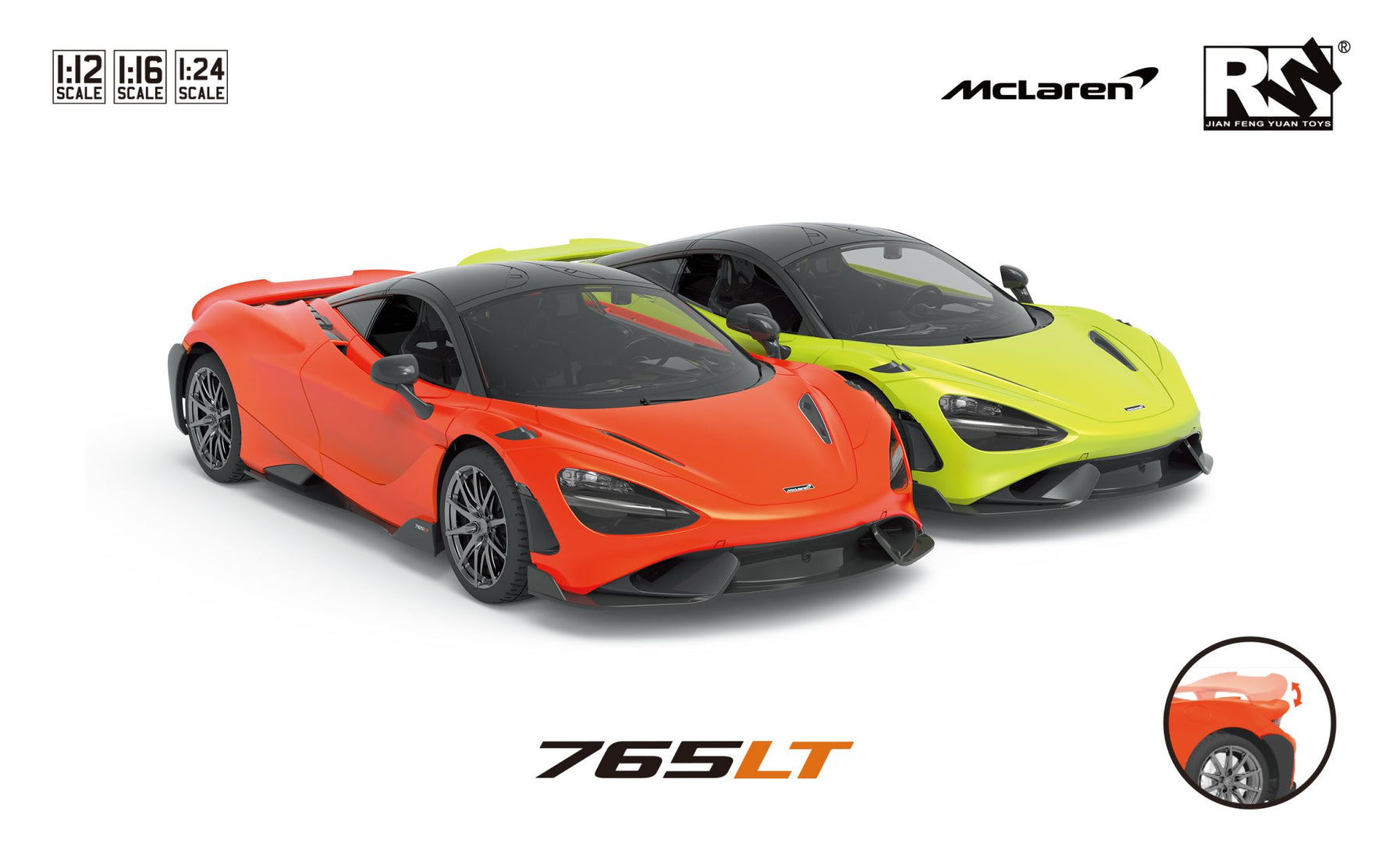 RW MCLAREN 765LT 1:12 SCALE REMOTE CONTROL CAR