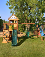 Arabian Ibex Wooden Swing Set with Slide, Monkey Bars & Swings | DS-156S