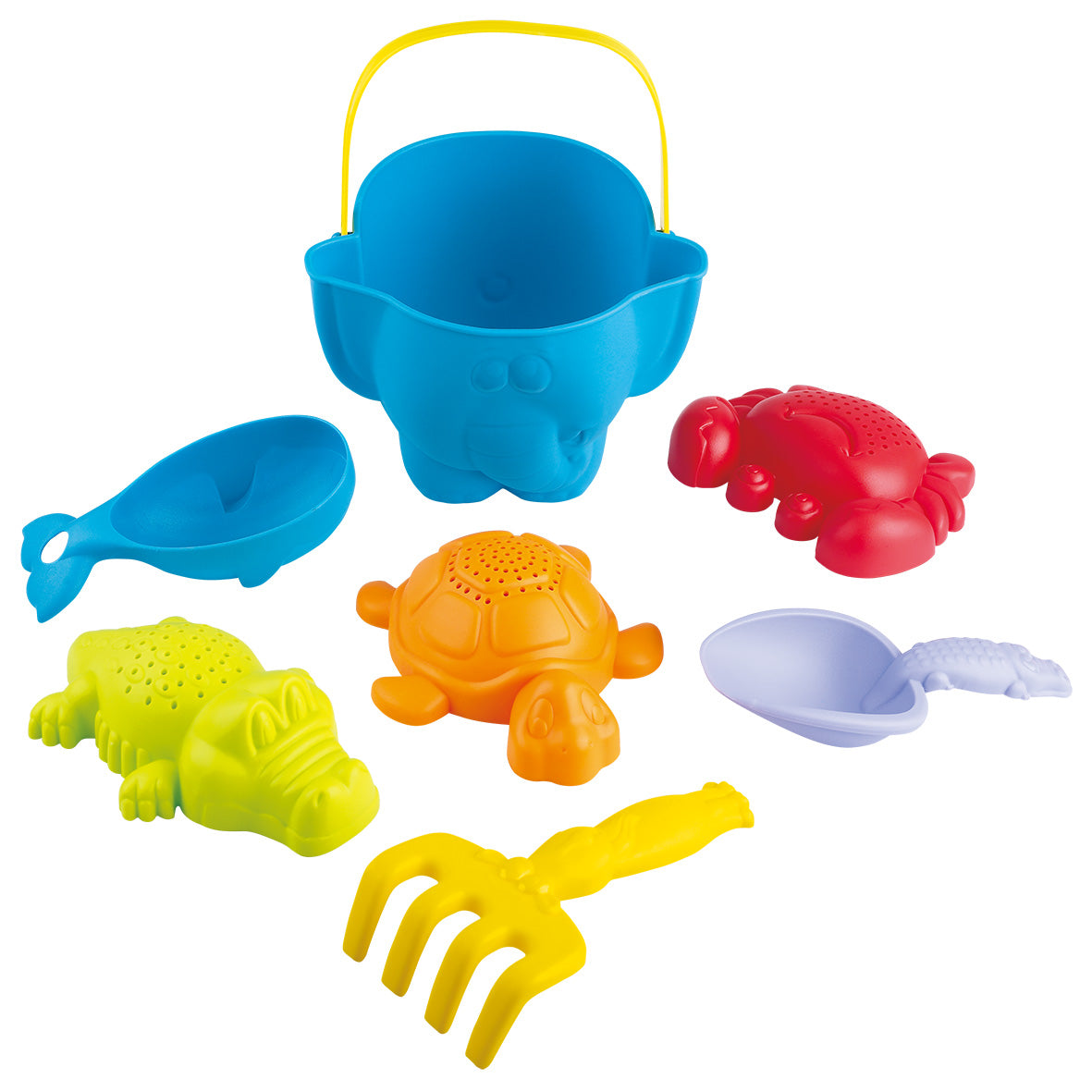 PLAY GO BIO-BASED PLASTIC - ANIMAL BEACH BUCKET SET - 7 PCS