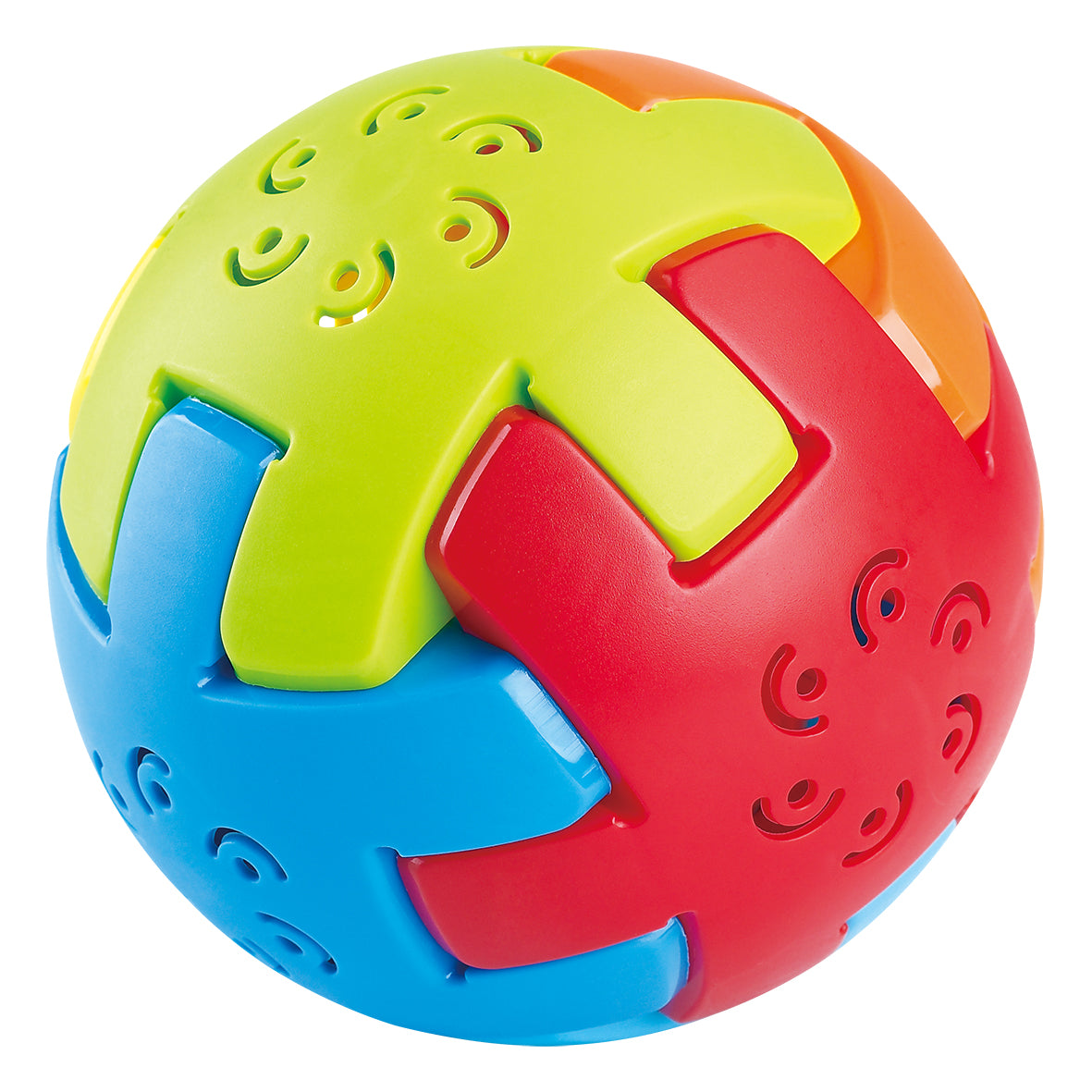 Play Go Patchwork Rattle Ball – Eco-Friendly Bio-Based Toy for Babies (Set of 4)