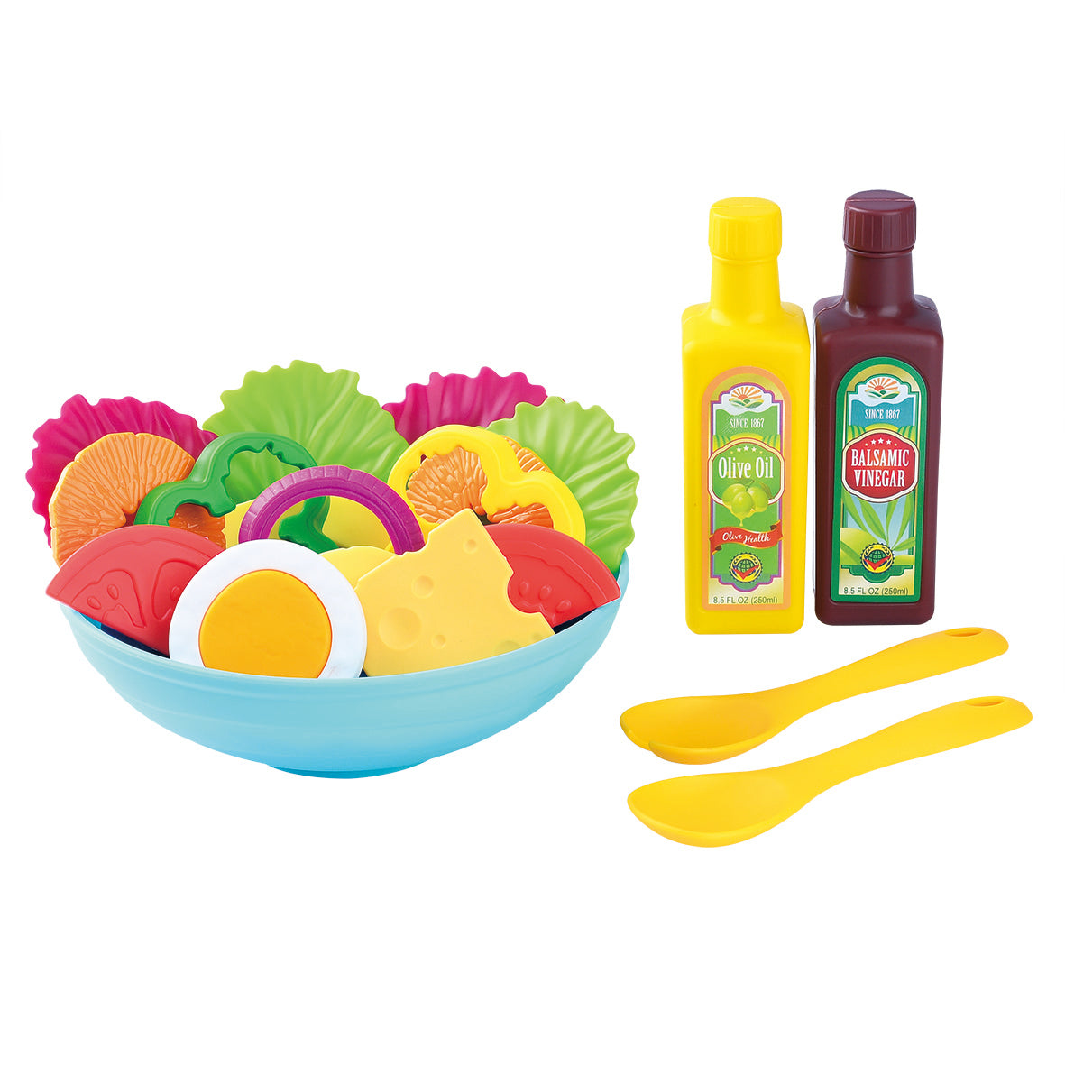 Play Go Mixed Salad Playset – 20-Piece Pretend Play Food & Kitchen Toy for Kids