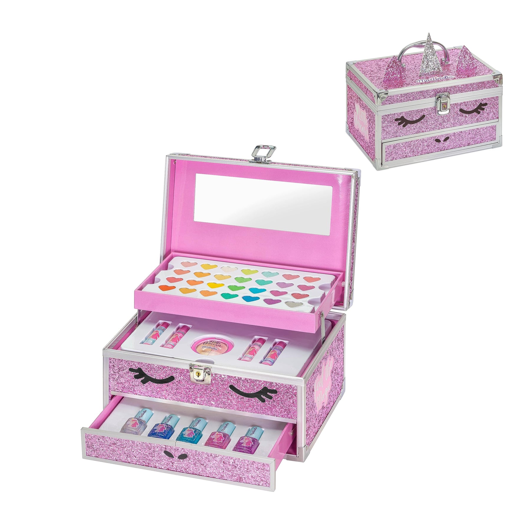 Martinelia Unicorn Big Glitter Makeup Case for Girls