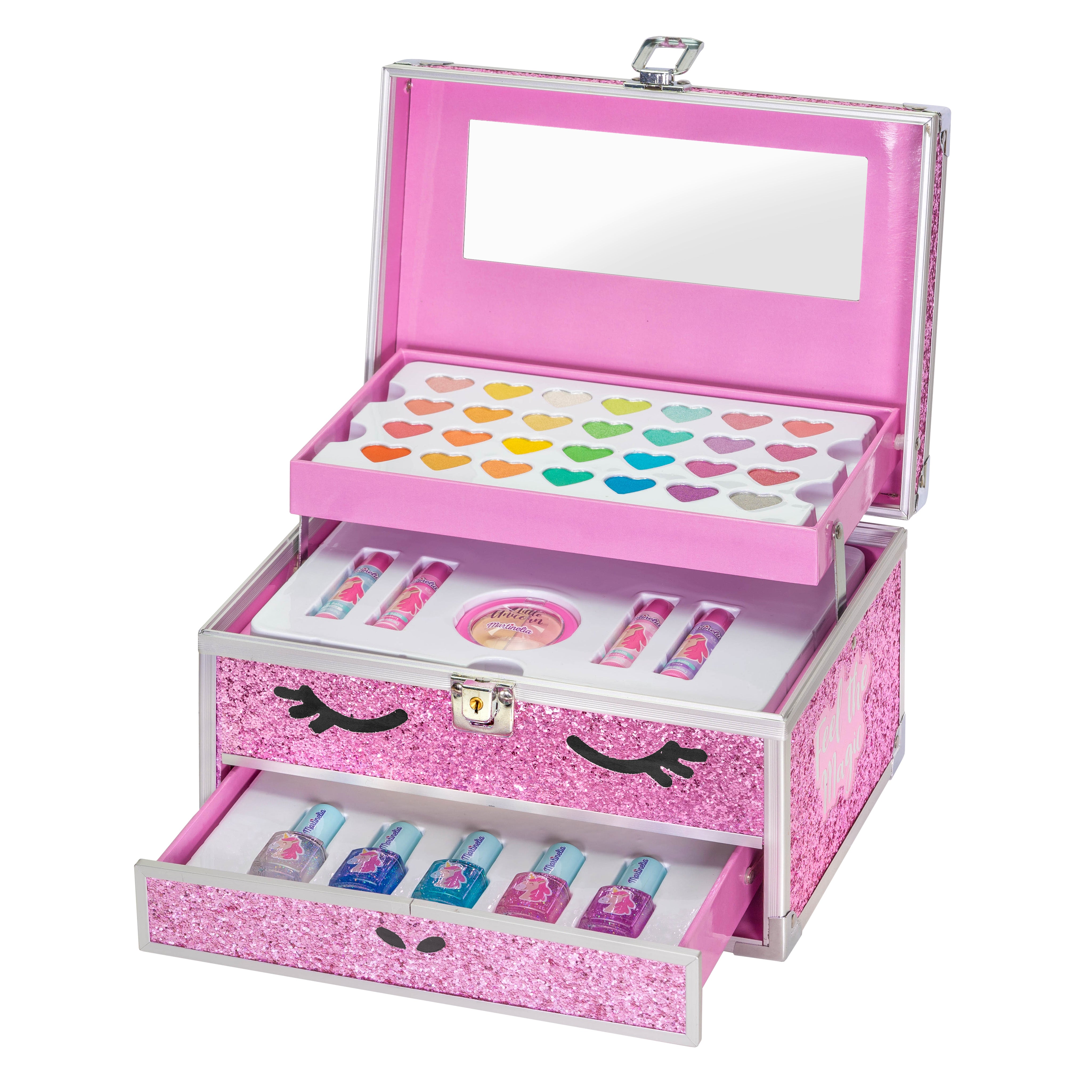 Martinelia Unicorn Big Glitter Makeup Case for Girls