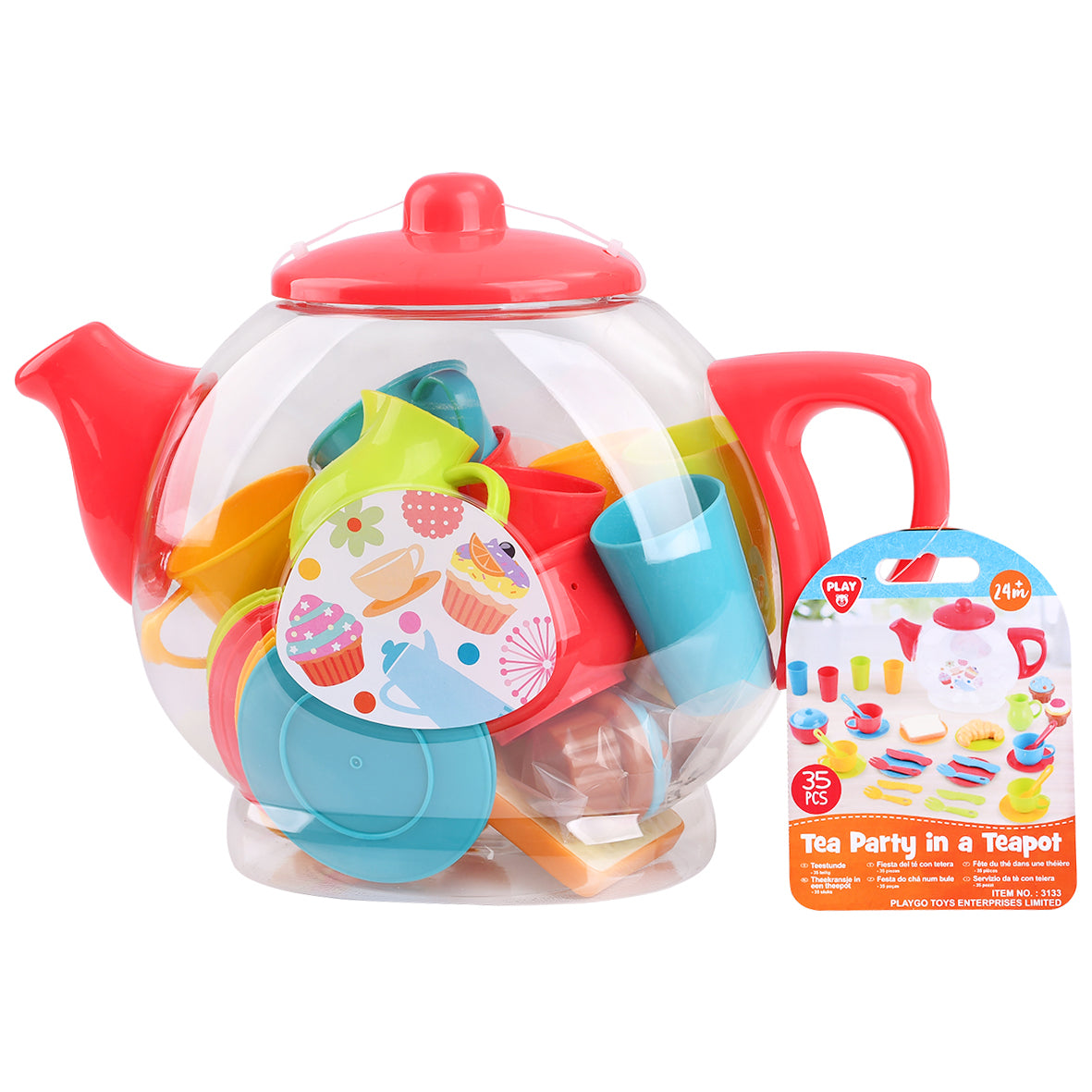 Play Go Tea Party in a Teapot – 35-Piece Pretend Play Set