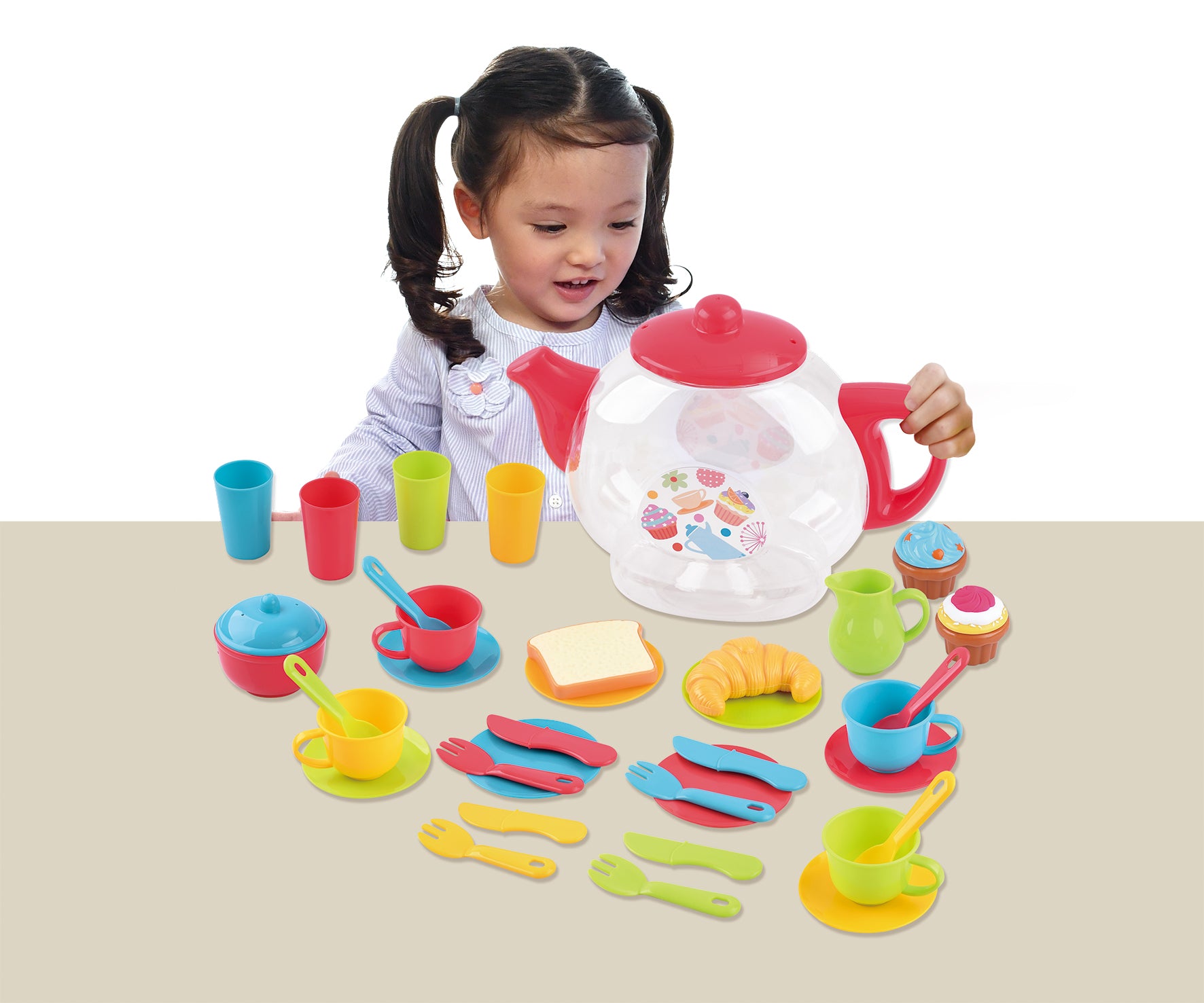 Play Go Tea Party in a Teapot – 35-Piece Pretend Play Set