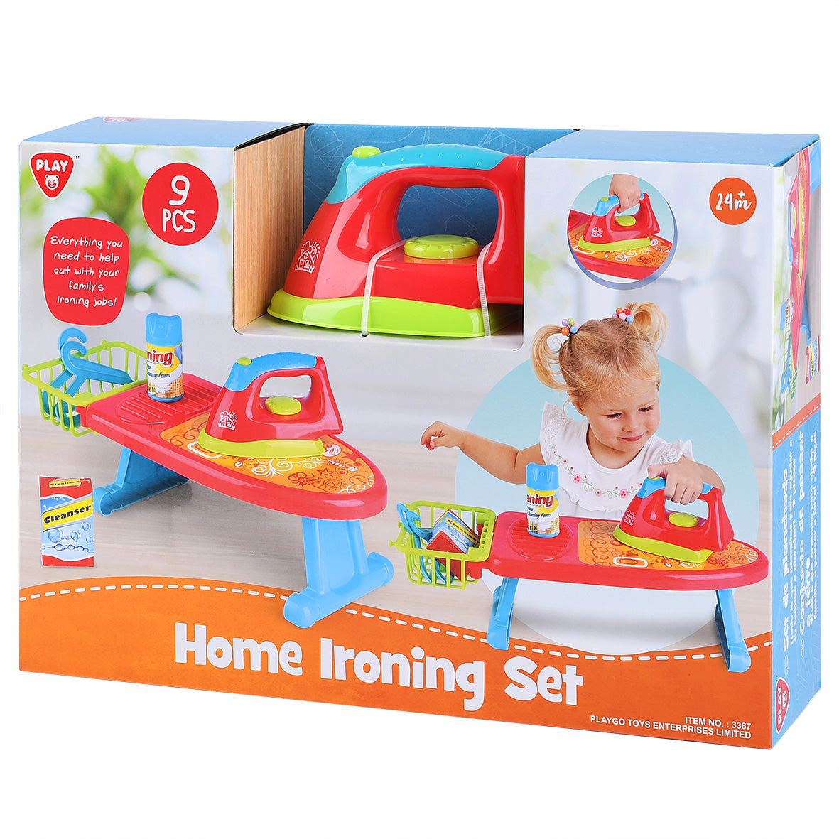 Play Go Home Ironing Set – 9-Piece Pretend Play Housekeeping Toy for Kids