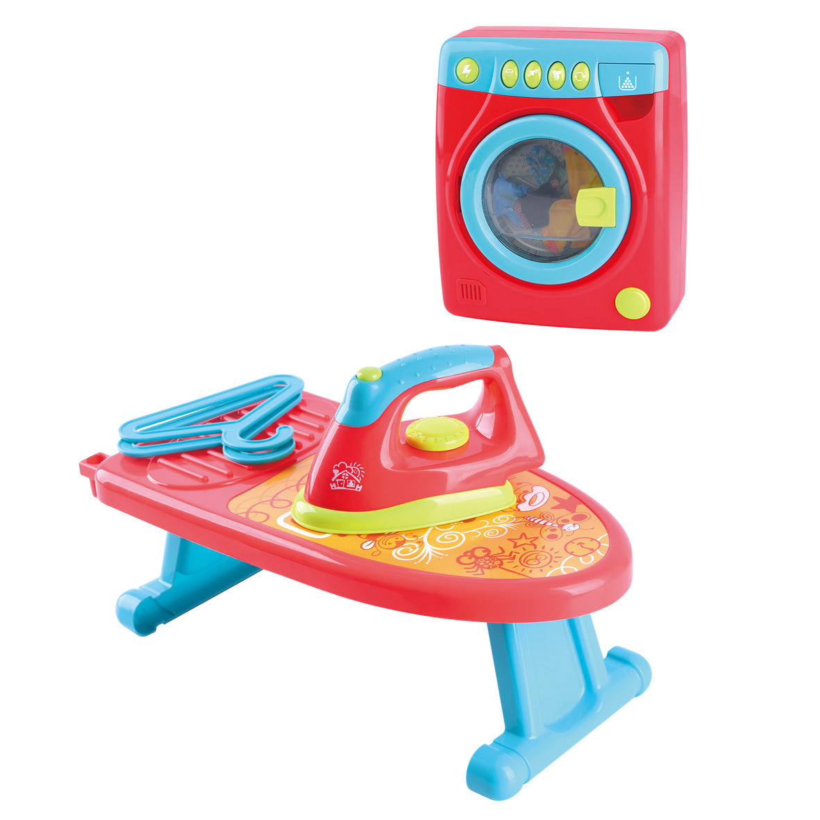 Play Go Wash & Iron Set – Battery Operated Laundry Pretend Play Toy, 7 Pieces