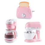 Play Go First Kitchen Appliance Trio – Battery Operated Pink Set (Coffee Maker, Mixer & Toaster)