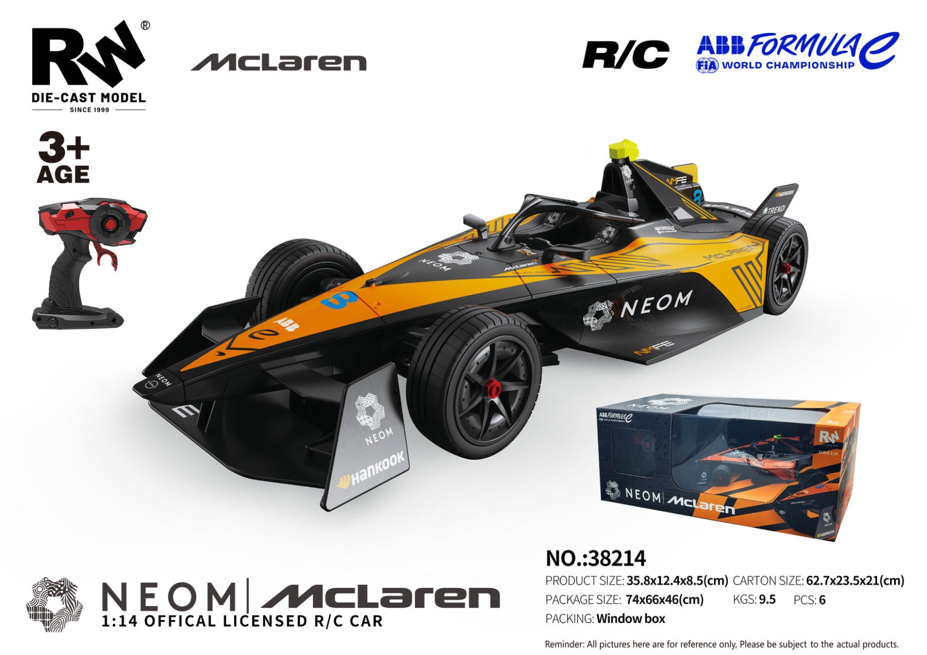 RW MCLAREN FORMULA E 1:14 SCALE REMOTE CONTROL CAR