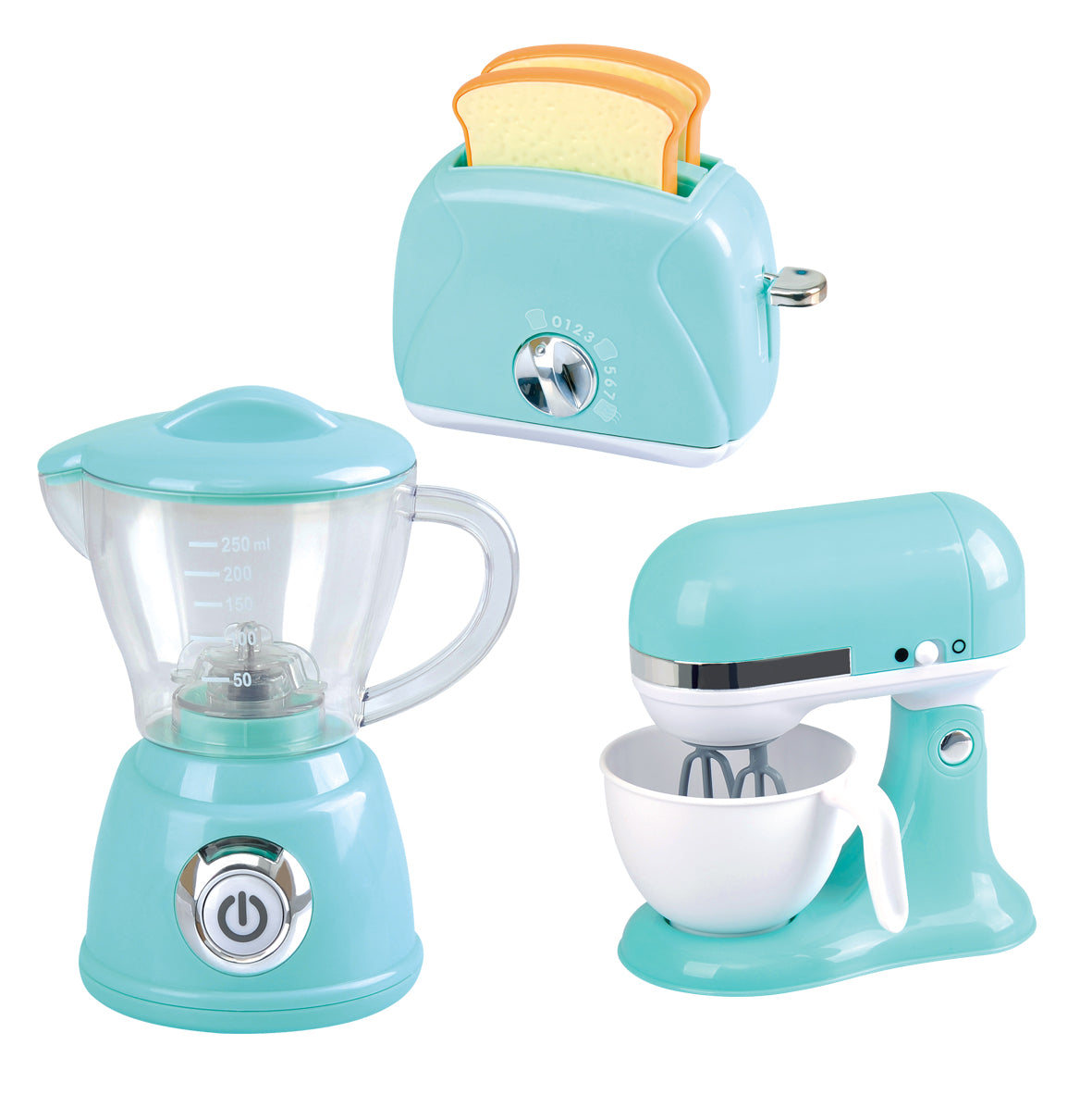 Play Go Make & Serve Appliances – Battery Operated Blue Set (Blender, Mixer & Toaster)