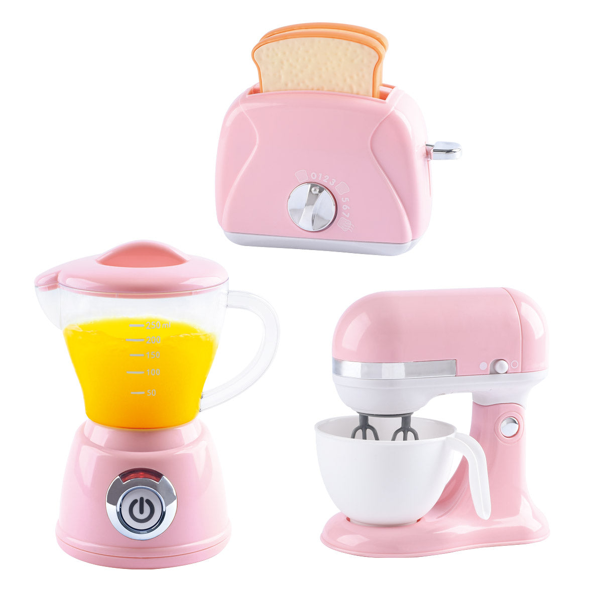 Play Go Make & Serve Appliances – Battery Operated Pink Set (Blender, Mixer & Toaster)