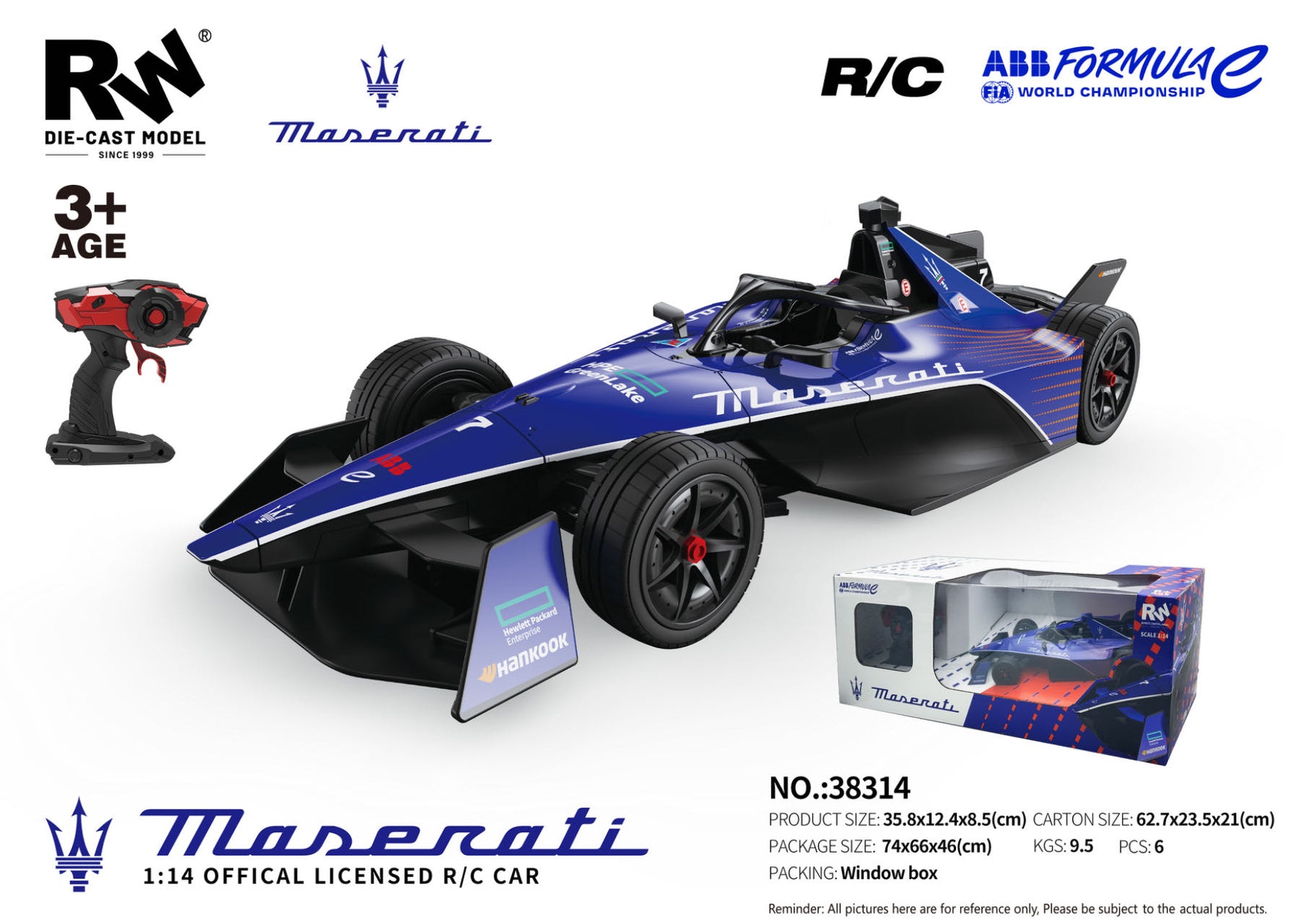 RW MASERATI  FORMULA E 1:14 SCALE REMOTE CONTROL CAR