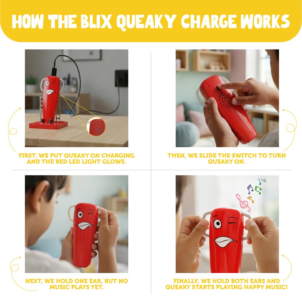 BLIX Queaky Charge – Rechargeable STEM Circuit Toy (Red)