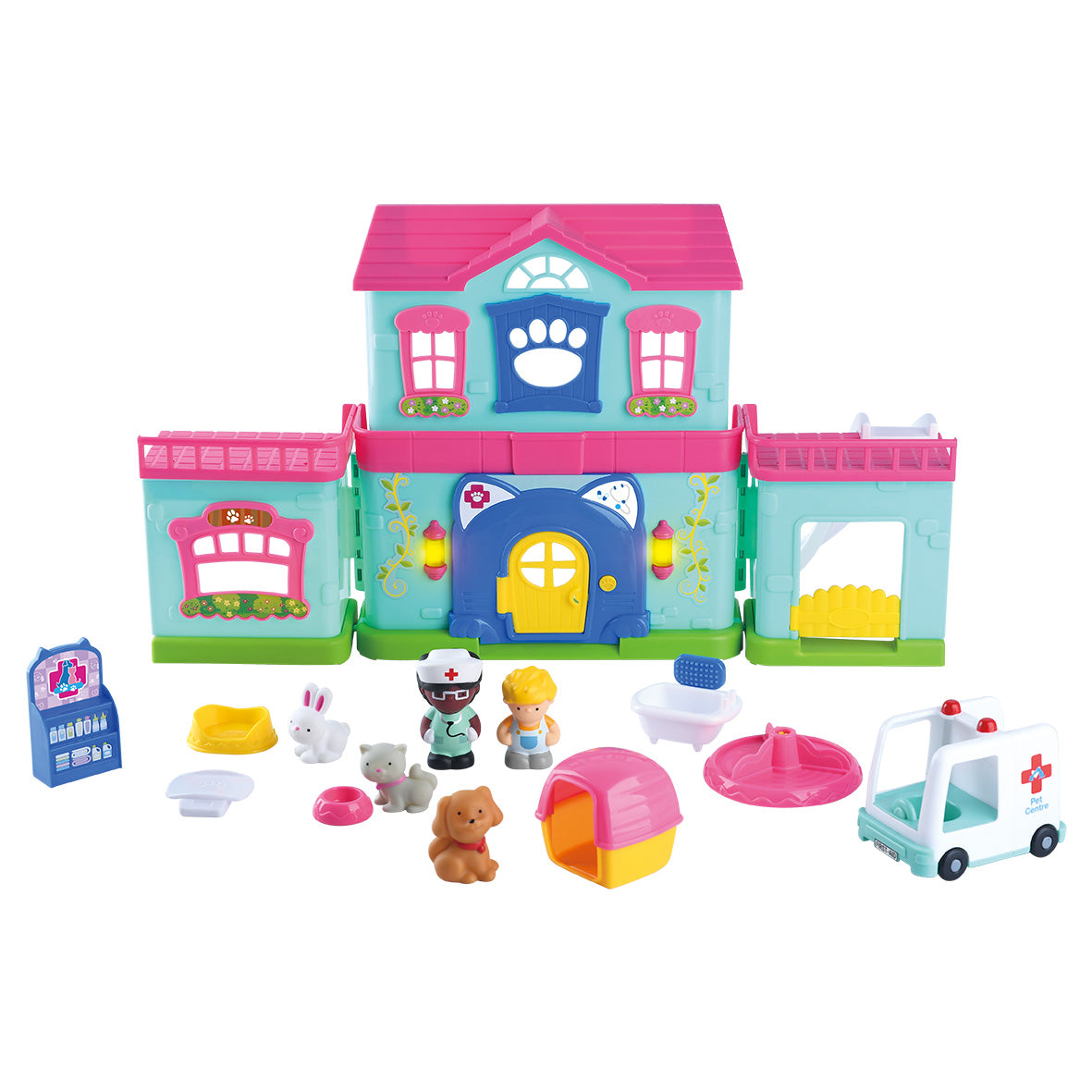 Play Go Animal Complex Clinic – Battery Operated Vet Play Set, 16 Pieces