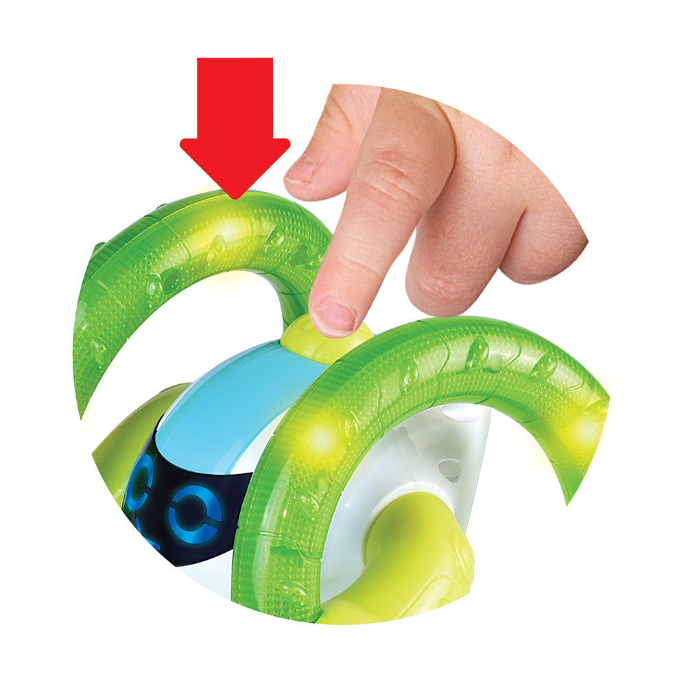 Little Learners Roll N Glow Robot | Light-Up Rolling Baby Toy