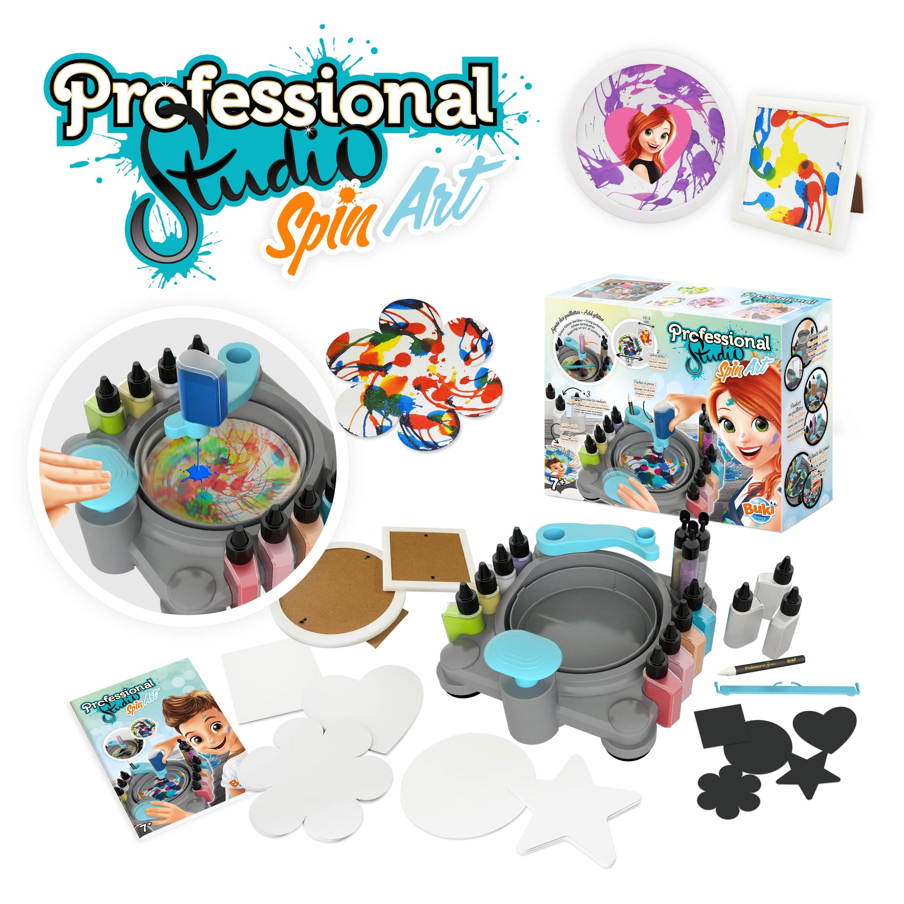 BUKI Professional Studio Spin Art Machine for Kids | Creative Art Kit