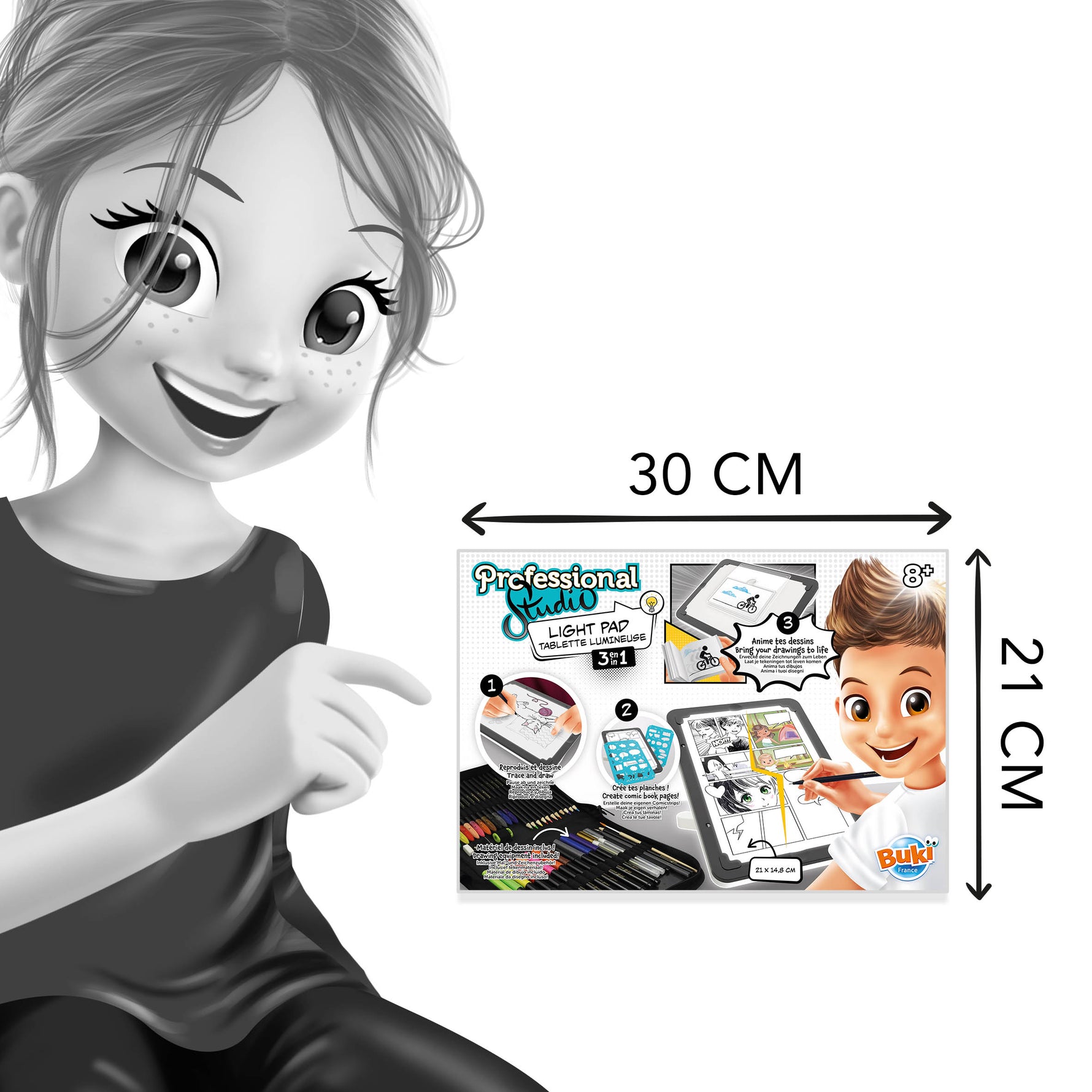 BUKI 3-in-1 Light Pad for Kids | Drawing Tracing & Art Studio Kit