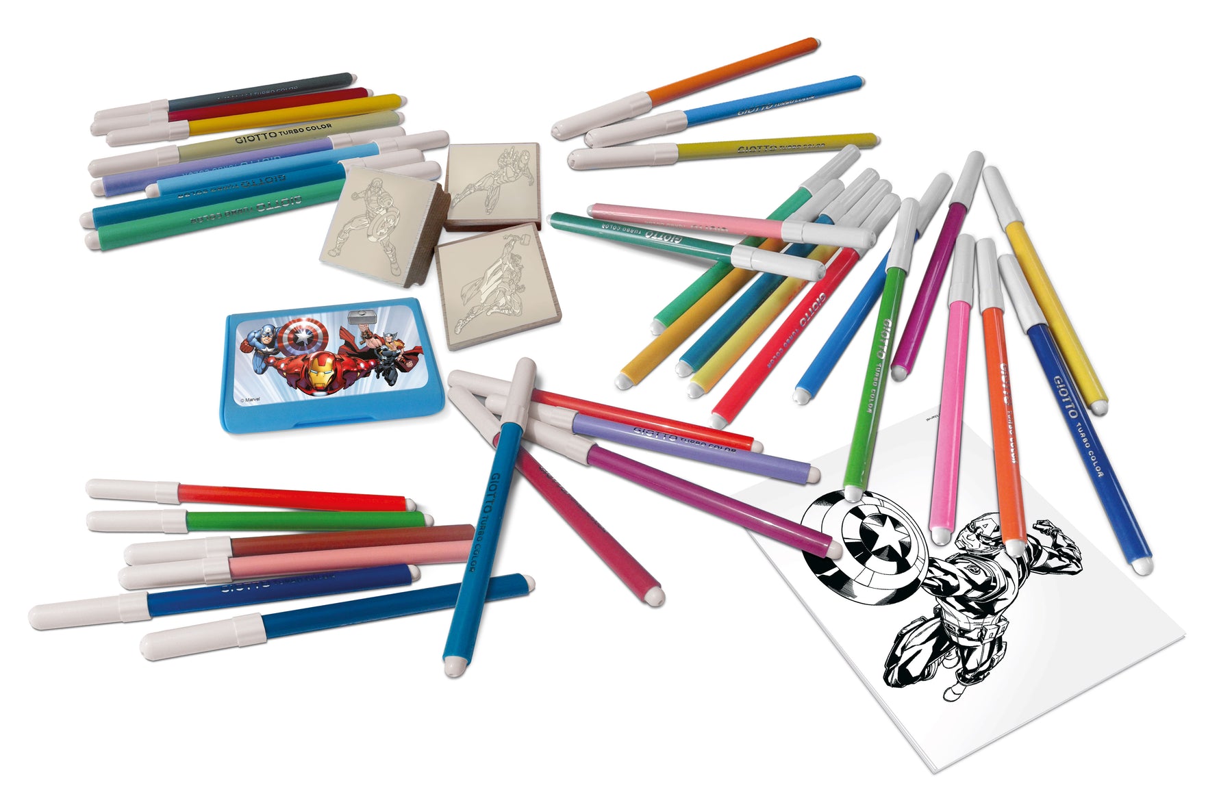 Marvel Avengers 36-Piece Felt-Tip Pens Art Box for Boys
