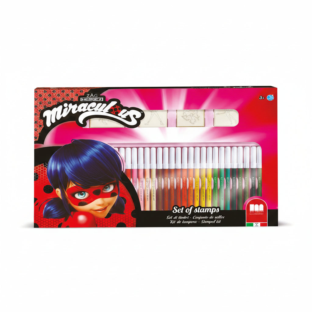 Miraculous 36-Piece Felt-Tip Pens Art Box for Girls