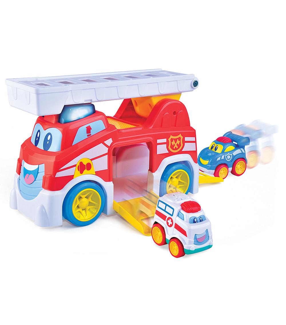 Little Learners Vroom Vroom Fire Truck & Crane Truck | Baby Toy