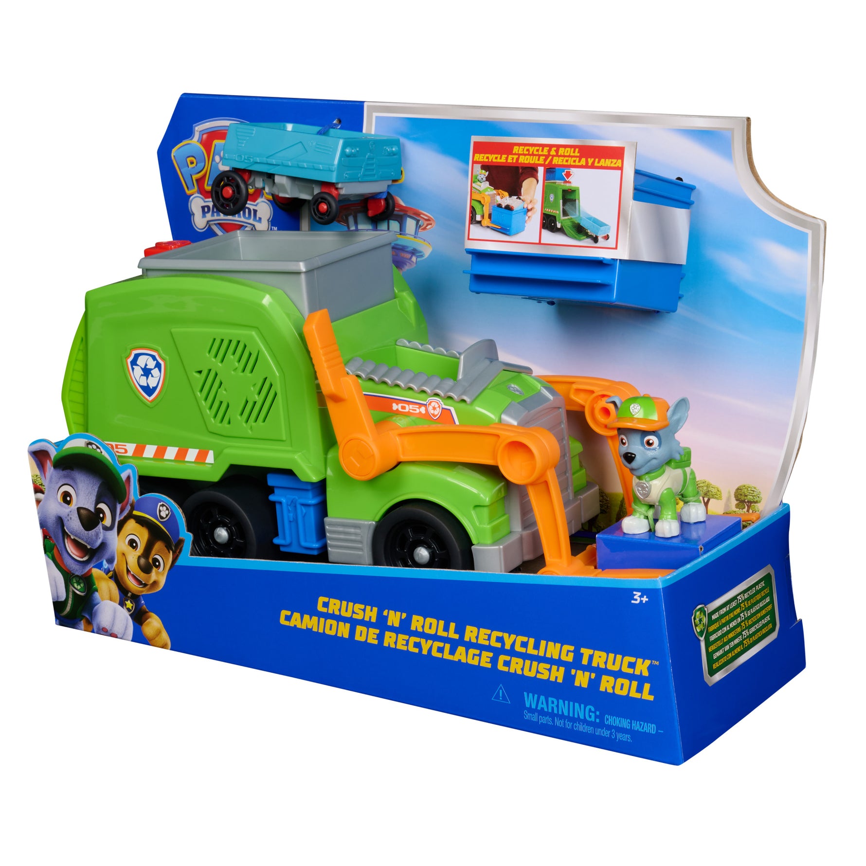 PAW Patrol Rocky's Crush N Roll Recycling Truck | Eco Rescue Toy