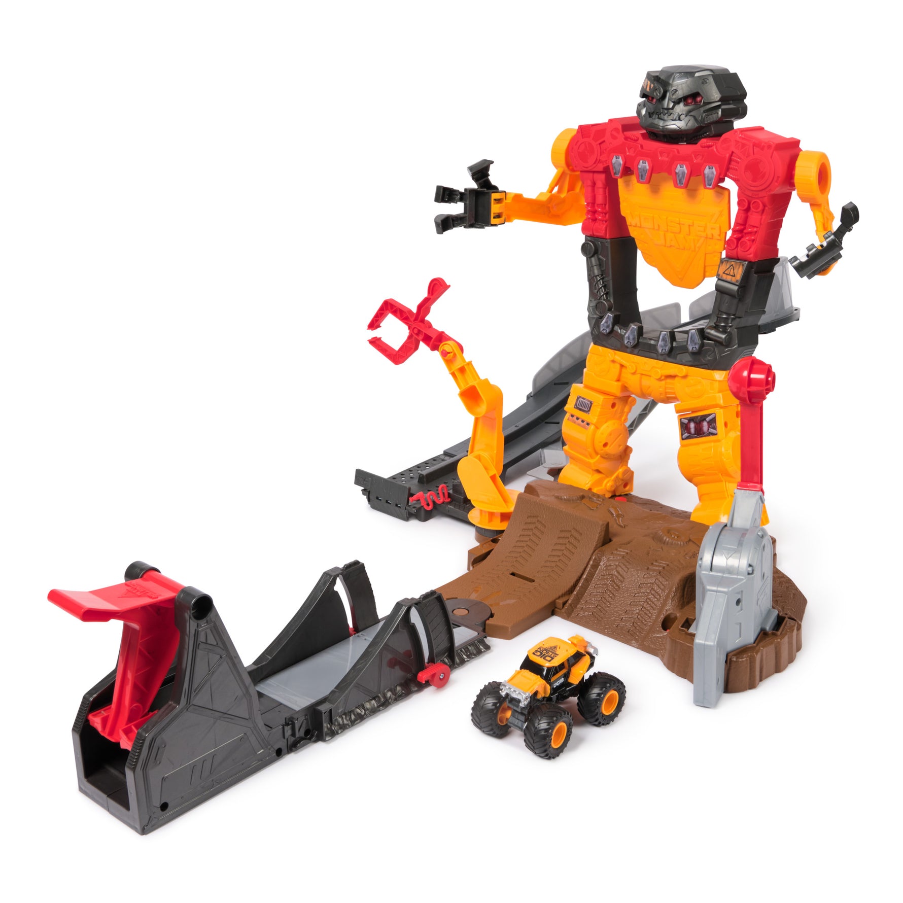 Monster Jam Smash & Bash Smash bot Playset with 1:64 Scale Trucks