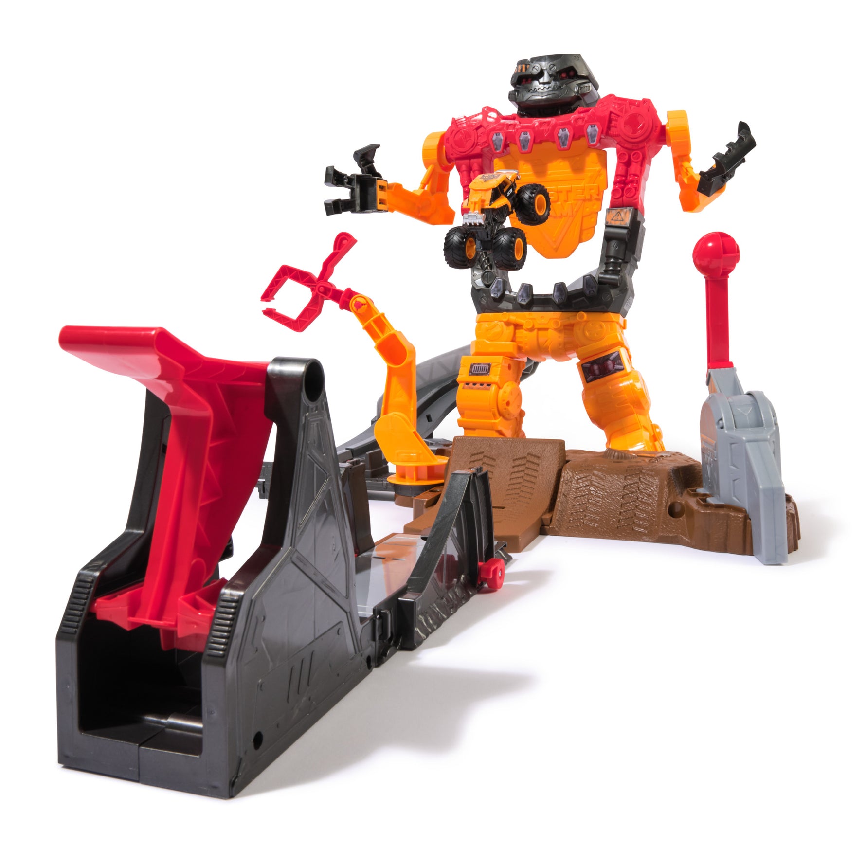 Monster Jam Smash & Bash Smash bot Playset with 1:64 Scale Trucks