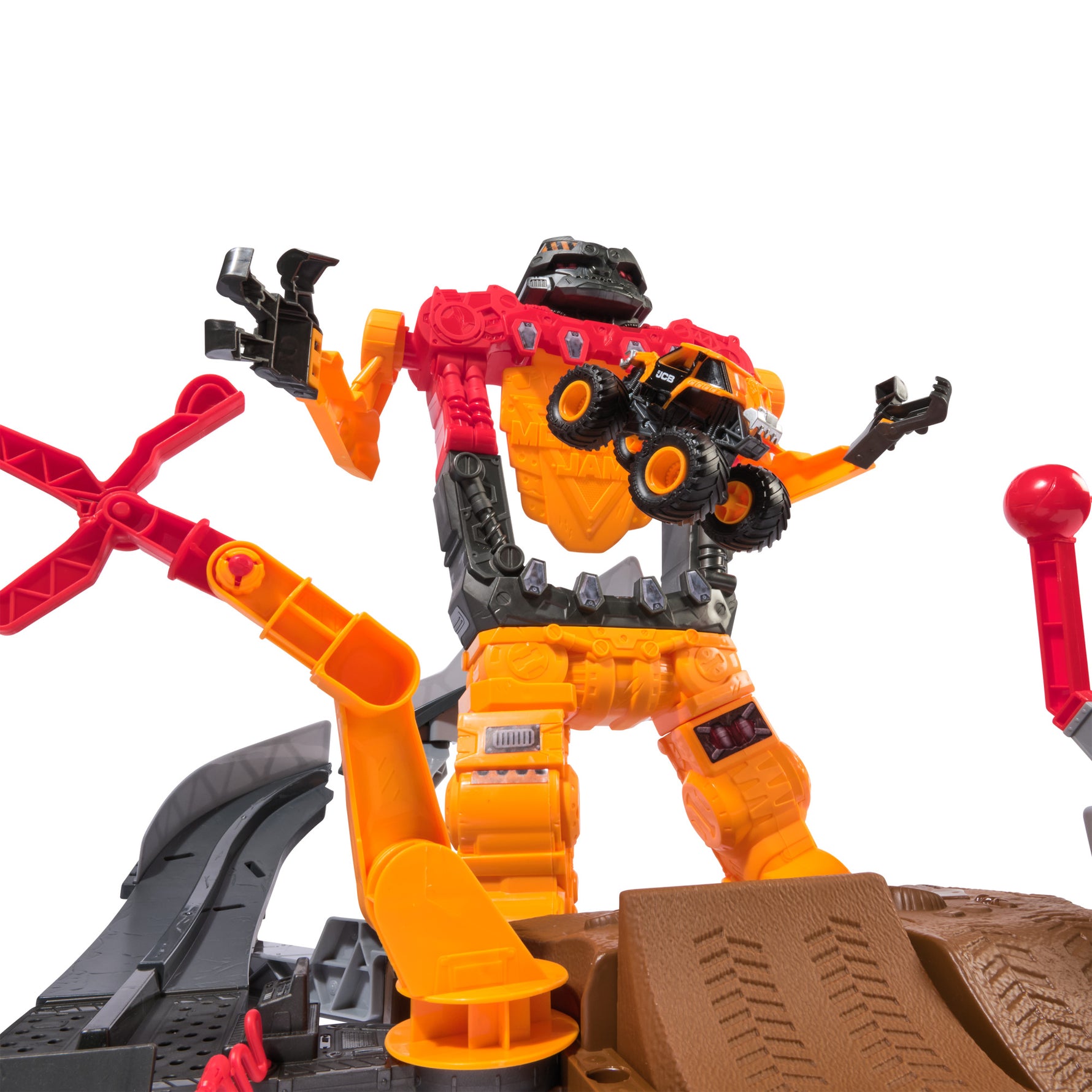 Monster Jam Smash & Bash Smash bot Playset with 1:64 Scale Trucks