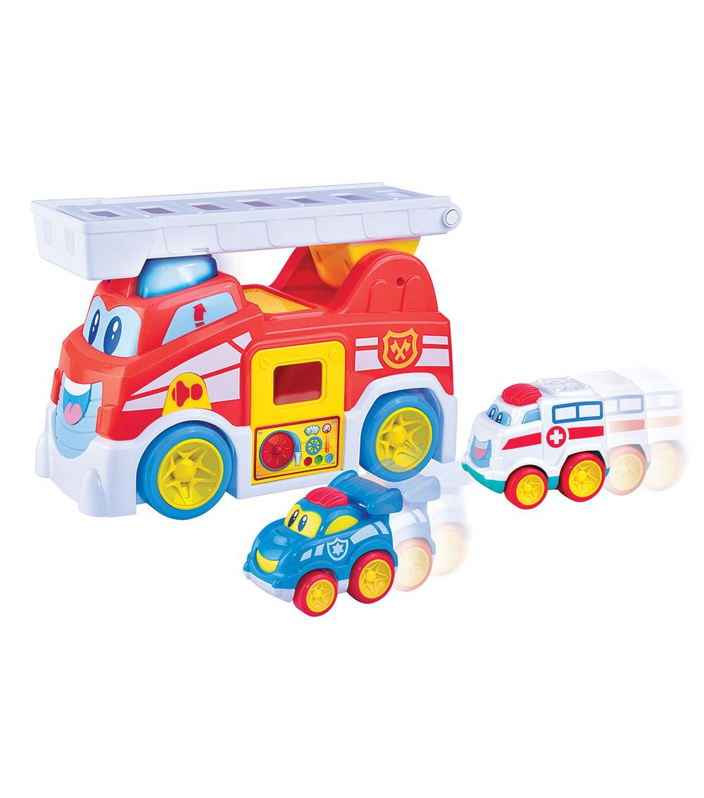 Little Learners Vroom Vroom Fire Truck & Crane Truck | Baby Toy