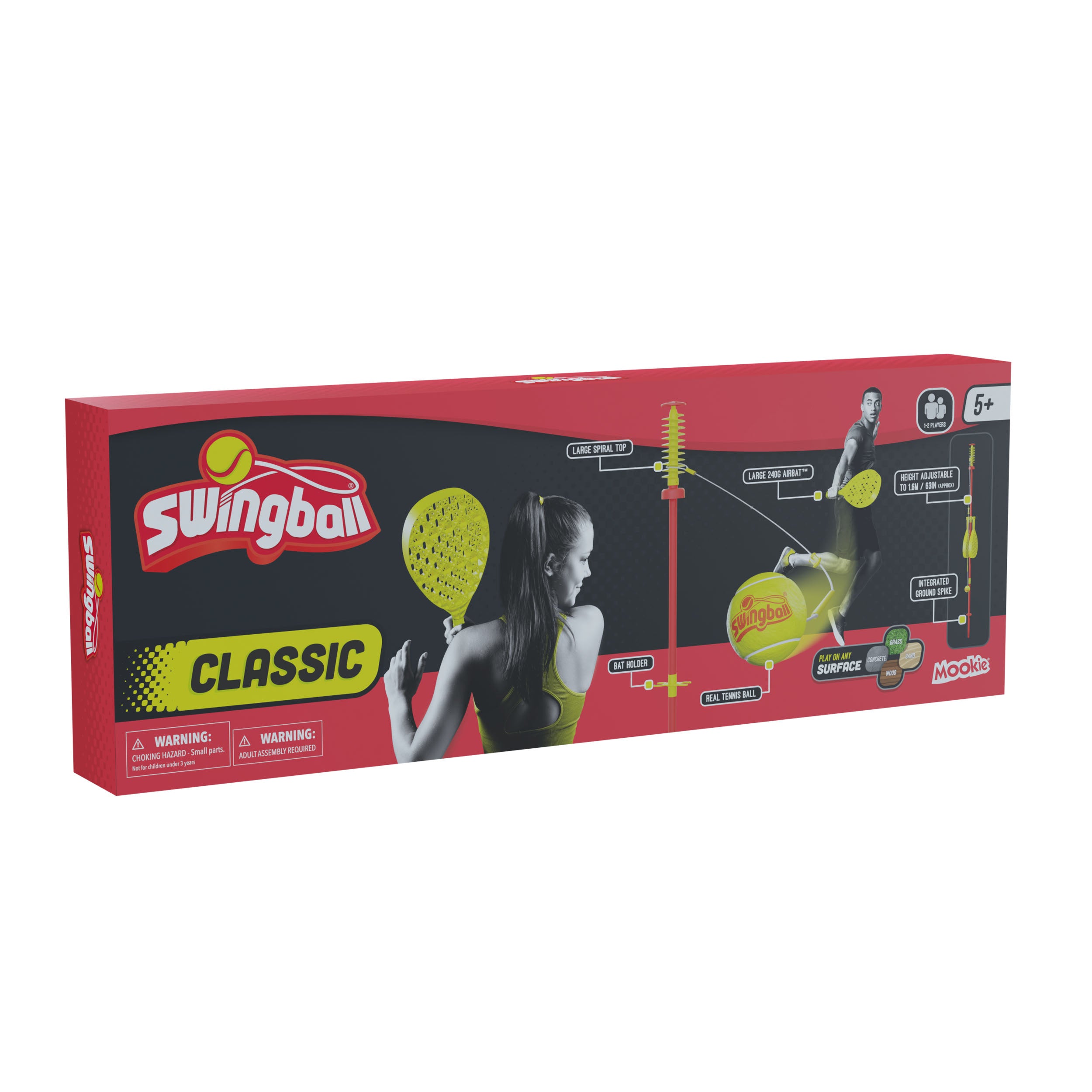 SWINGBALL CLASSIC WITH TWO AIRBATS AND REAL TENNIS BALL HEIGHT ADJ 1.65M