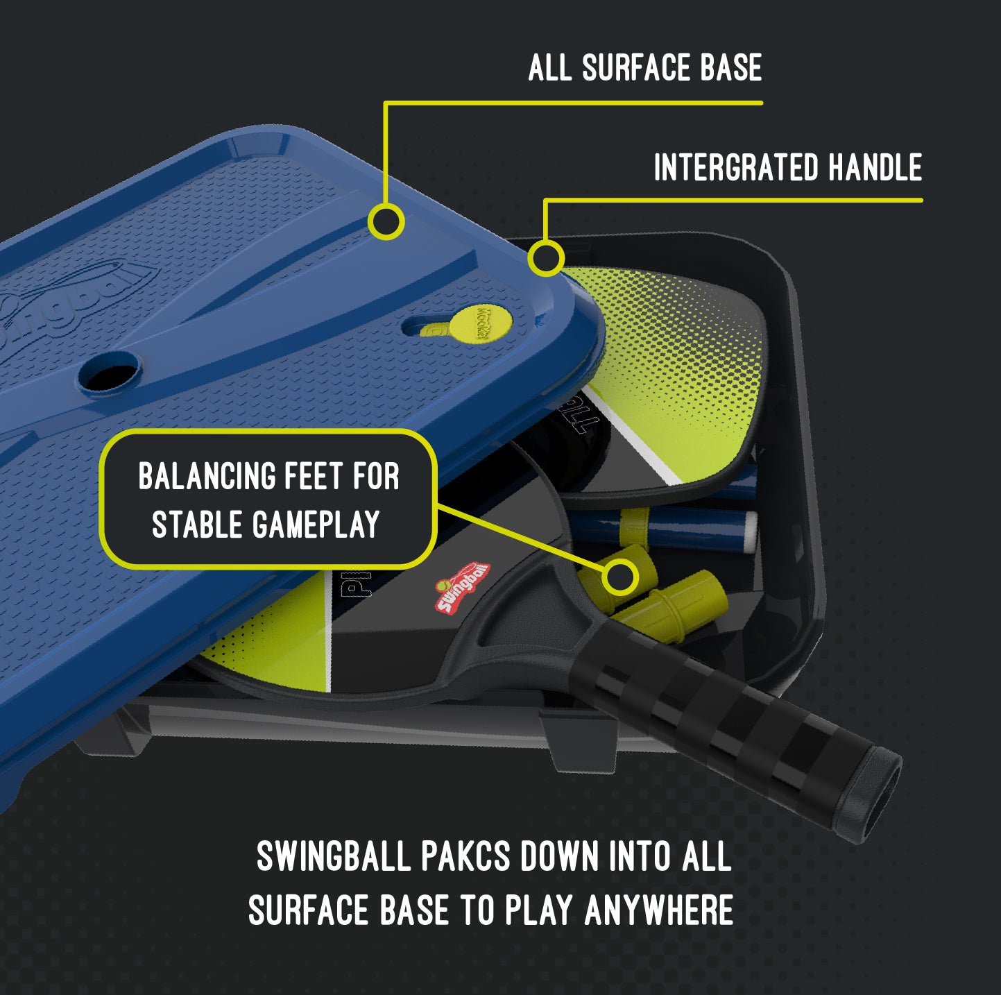 SWINGBALL PICKLEBALL SET IN BASE