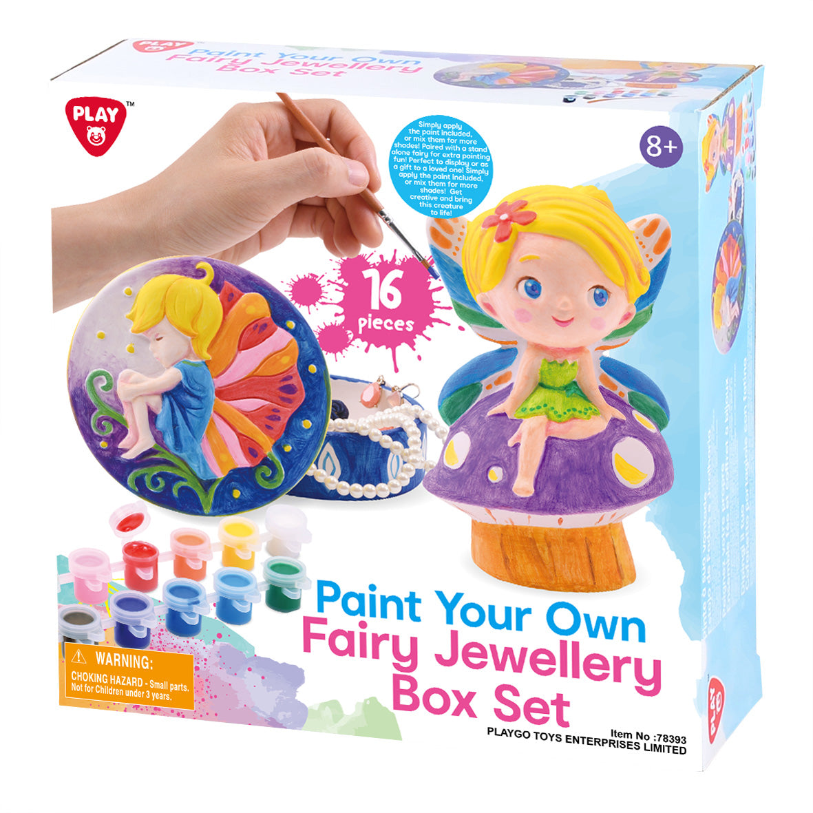 Play Go Paint Your Own Fairy & Jewellery Box Set – DIY Art Kit for Girls